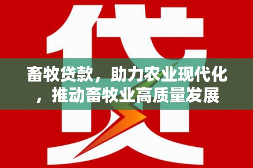绥滨畜牧贷款，助力农业现代化，推动畜牧业高质量发展