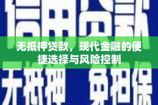 绥滨无抵押贷款，现代金融的便捷选择与风险控制