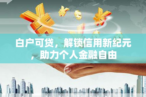 绥滨白户可贷，解锁信用新纪元，助力个人金融自由