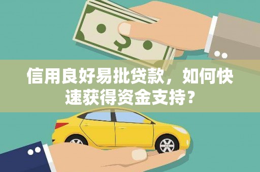 绥滨信用良好易批贷款，如何快速获得资金支持？