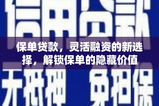 绥滨保单贷款，灵活融资的新选择，解锁保单的隐藏价值