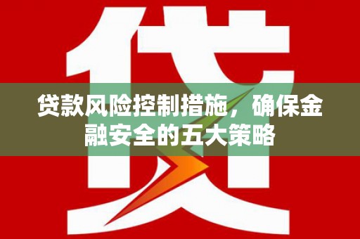 绥滨贷款风险控制措施，确保金融安全的五大策略