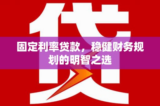 绥滨固定利率贷款，稳健财务规划的明智之选
