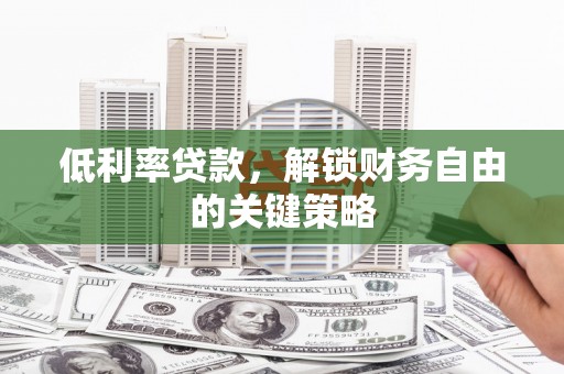 绥滨低利率贷款，解锁财务自由的关键策略