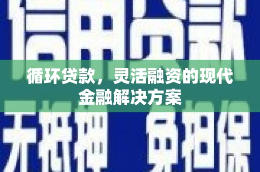 绥滨循环贷款，灵活融资的现代金融解决方案