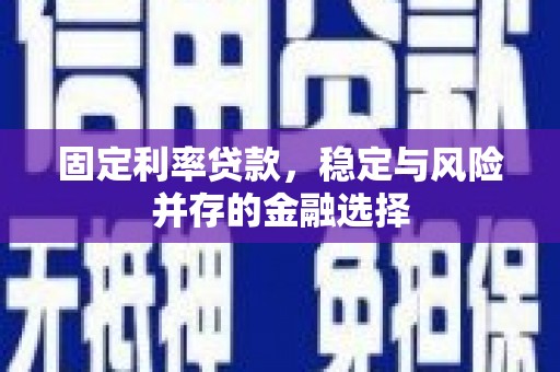 绥滨固定利率贷款，稳定与风险并存的金融选择