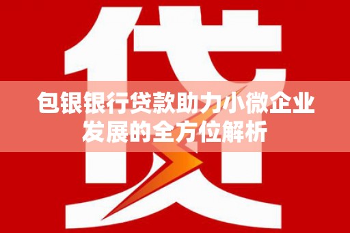 绥滨包银银行贷款助力小微企业发展的全方位解析