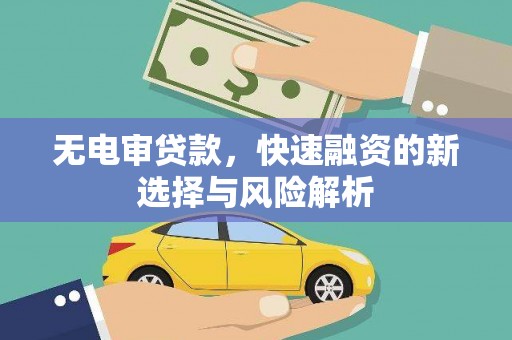 绥滨无电审贷款，快速融资的新选择与风险解析