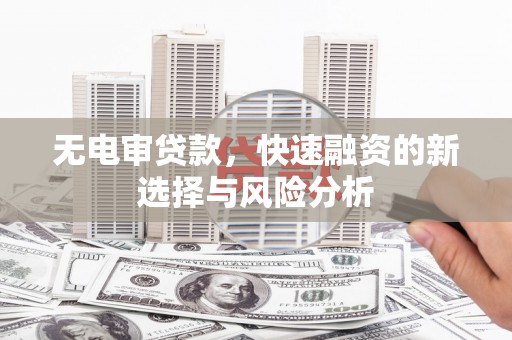 绥滨无电审贷款，快速融资的新选择与风险分析