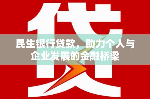 绥滨民生银行贷款，助力个人与企业发展的金融桥梁