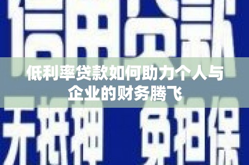 绥滨低利率贷款如何助力个人与企业的财务腾飞