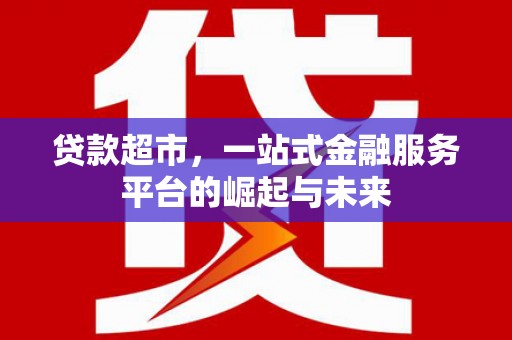 绥滨贷款超市，一站式金融服务平台的崛起与未来