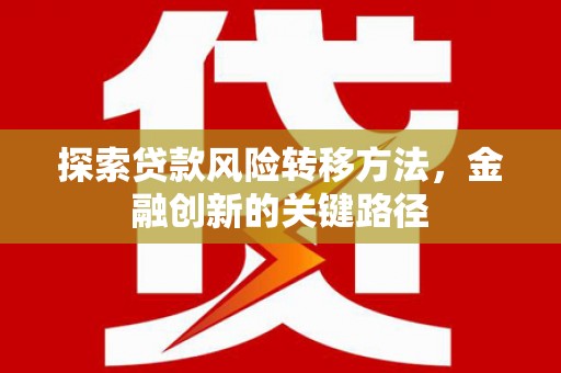 绥滨探索贷款风险转移方法，金融创新的关键路径