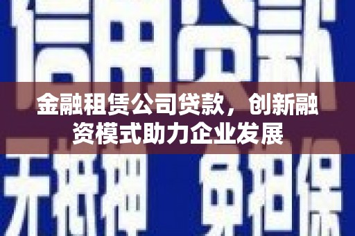 绥滨金融租赁公司贷款，创新融资模式助力企业发展
